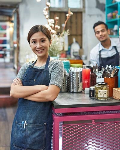 Small business woman smiling